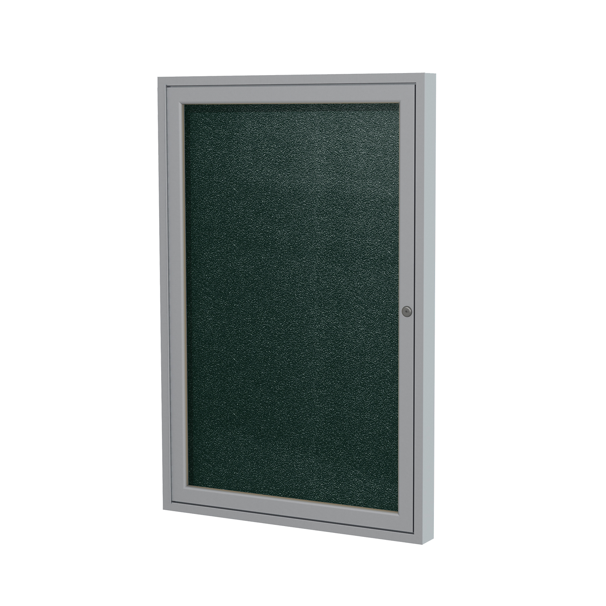 Ghent, 36in.x30in. 1-Door Satin Aluminum Vinyl Bulletin Board - Ebony, Color Finish Black, Model# PA13630VX-183